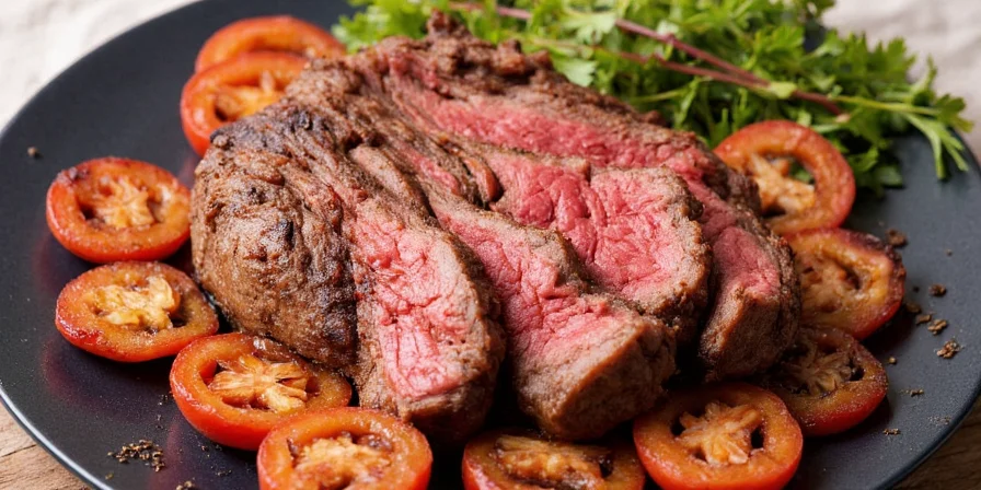 Maillard reaction creating brown crust on beef roast