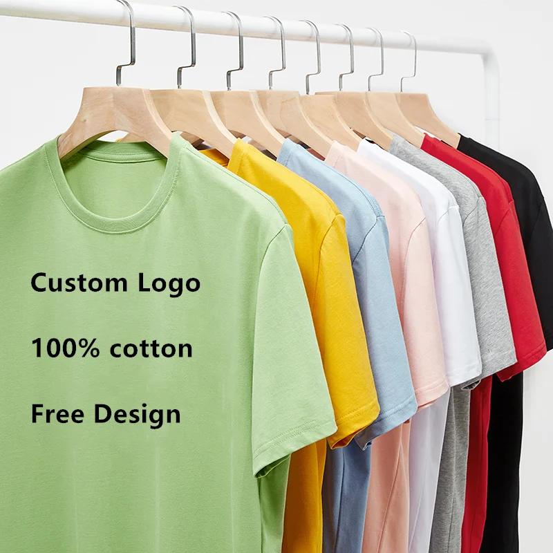 

High quality dtg printing camisas design graphic printed logo unisex plain custom embroidery tshirts, Customized color