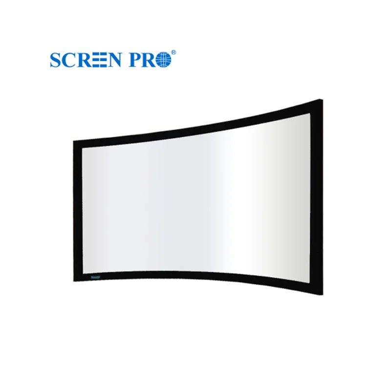 

SCREENPRO 100 inch 16:9 Curved Fixed Frame Cinema screen matte white fabric for home theater system, Hand wrapped black velvet