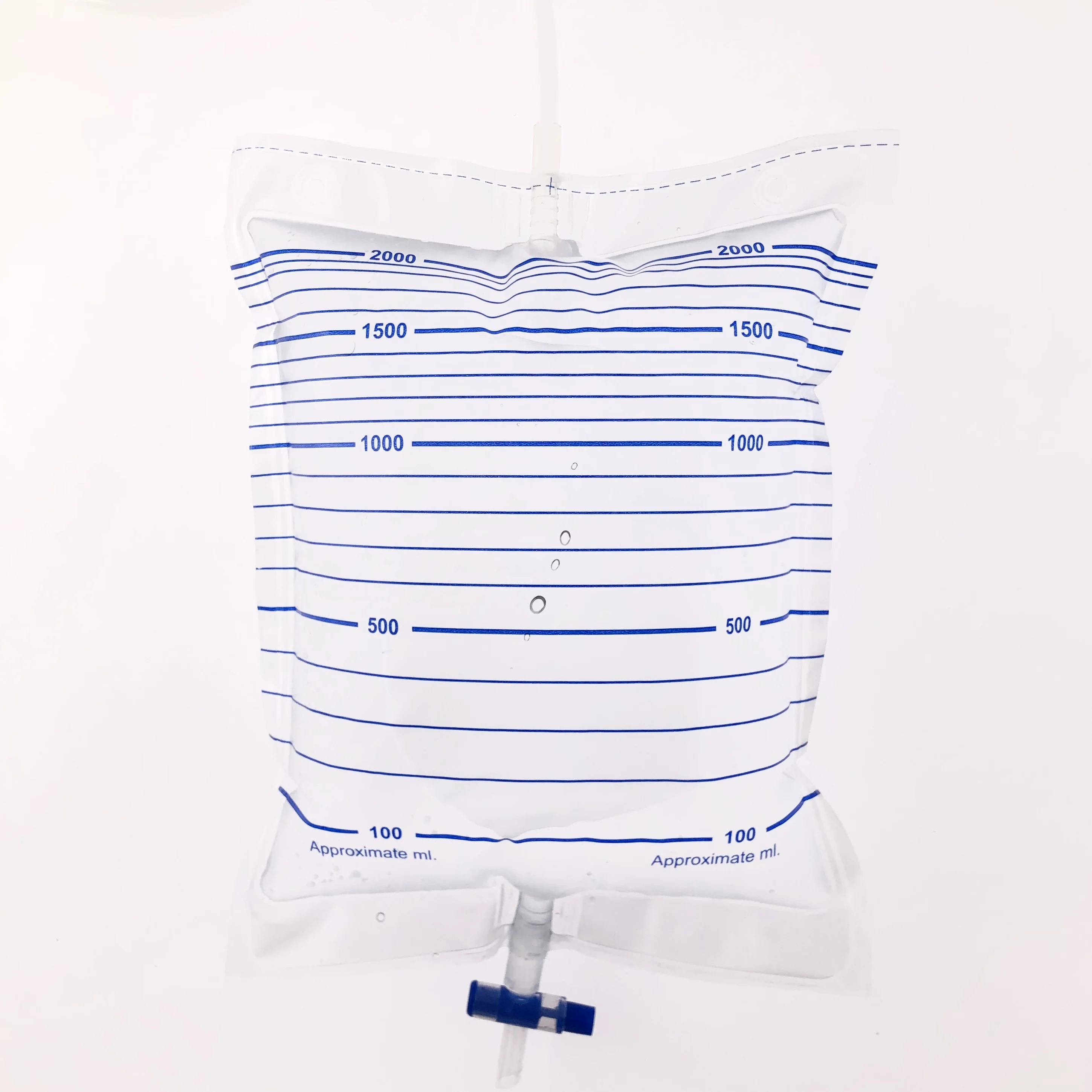 
Greatcare Medical urinary drain bag with T valve transparent films 2000ml urine bag 