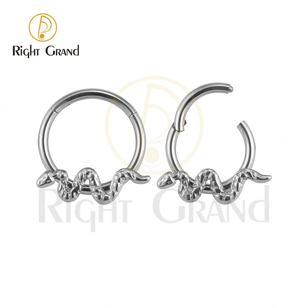 

Right Grand New Hot Sale ASTM F136 Titanium Snake Hinged Septum Clicker Ring Nose Piercing