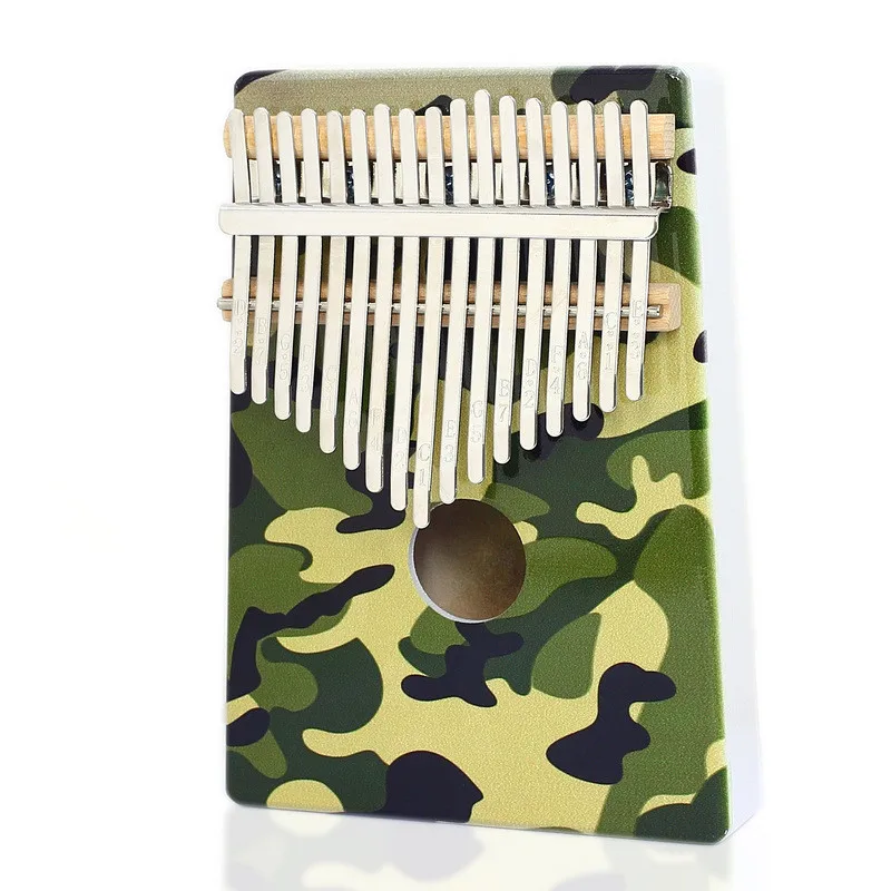

Camouflage Color Wooden Kalimba 17 Keys Beginners Portable Instrument Kalimba For Children, Colorful