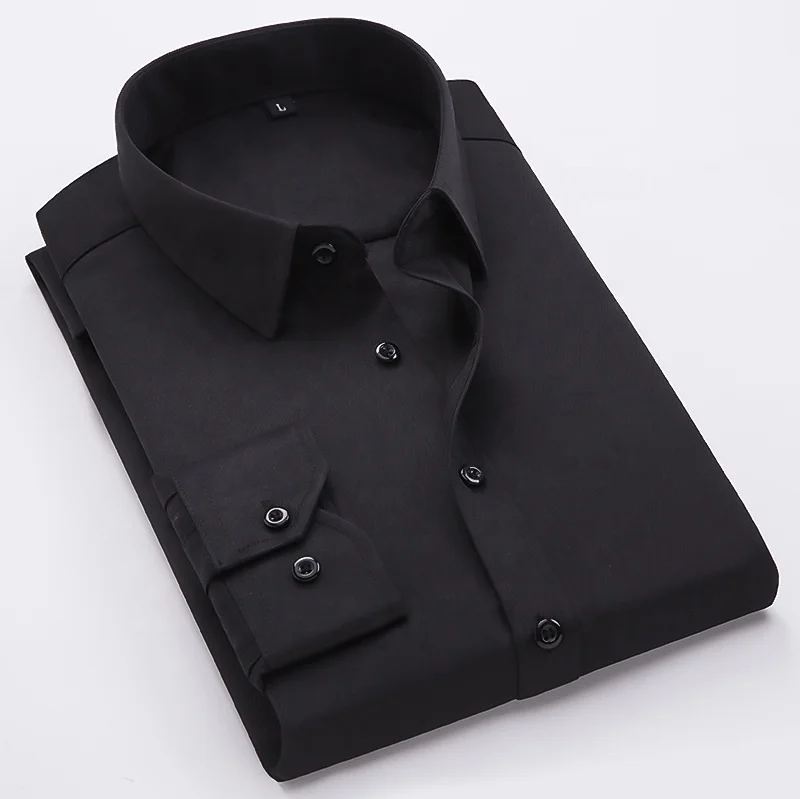 

Men Shirt Heavy Long Sleeve Business Cutaway Collars Mens Dress Formal Shirts For Men