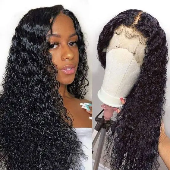 

Lemoda Cheap 13x6 HD Transparent Curly Water Human Hair Lace Front Wigs 100% Virgin Brazilian Cuticle Aligned Human Hair Wigs, Natural color lace wig