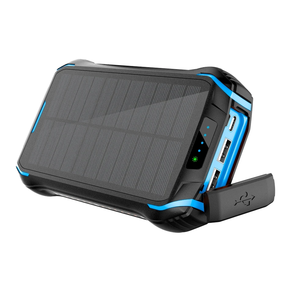 

2020 Best solar charger Camping LED lights waterproof 26800mAh portable solar power bank