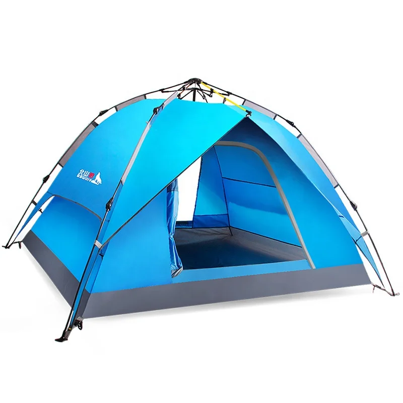 

waterproof manufacturer automatic tent pop up outdoor sports 3-4 person camping Tents, Yellow