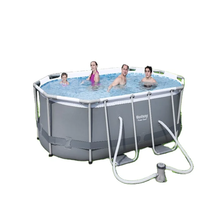 

Blueplastic Frame Swimming Poolabove Ground Plasticsteel Frame Swimming Pool, Picture