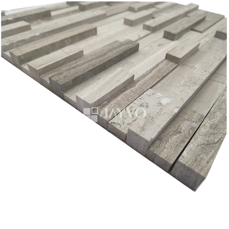 China Suppliers Jayvo Mosaic Modern Home Decoration Wooden Grain Grey White Marble Mosaic Tile 30x30