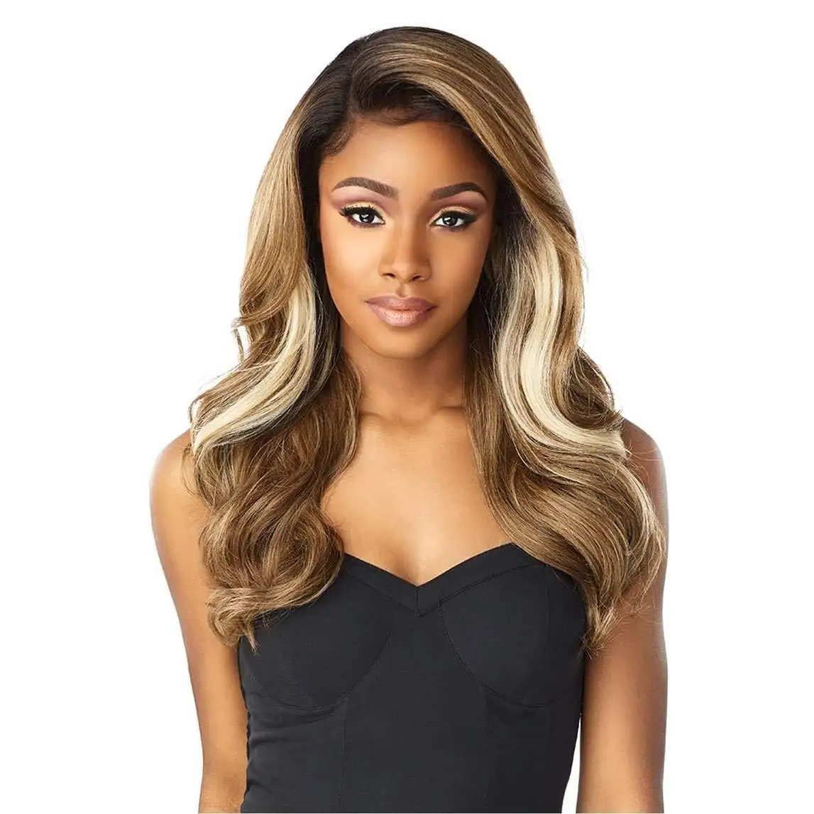 Brown Fashionable Synthetic Fiber Headgear for European and American Women Wavy Long Curly Hair Synthetic Fiber Headgear