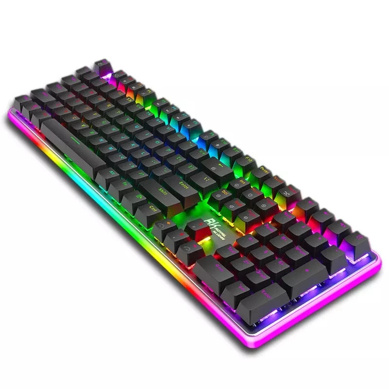 

108 Keys RGB Color Light Computer Gaming Alloy Aluminum Mechanical Keyboard