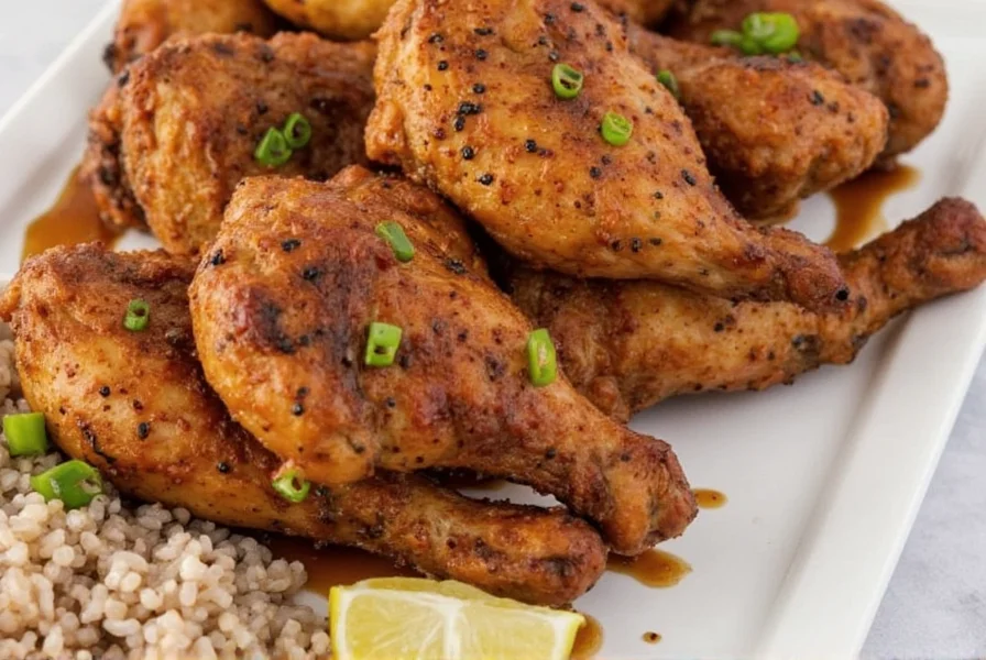 Close-up of authentic black pepper chicken with visible cracked peppercorns, tender chicken pieces, and glossy sauce in a traditional Chinese wok
