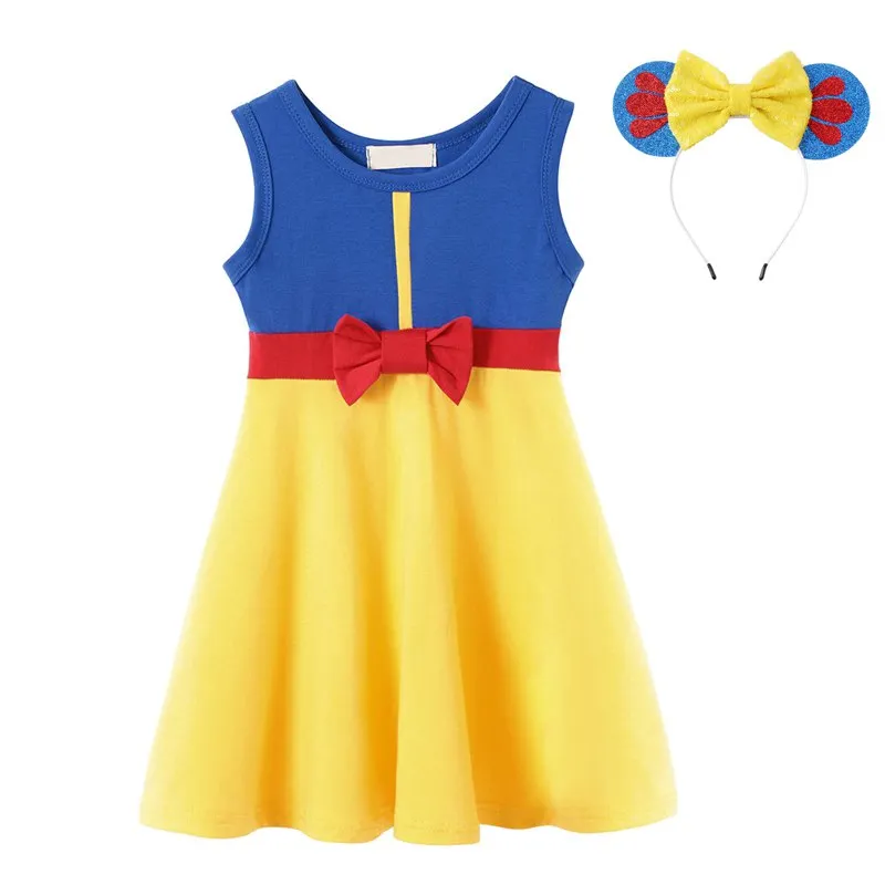 

Cartoon Princess Party Dress Girls Costumes Elsa Snow White Belle Elsa Anna Ariel Mine Mouse Dresses, Picture show