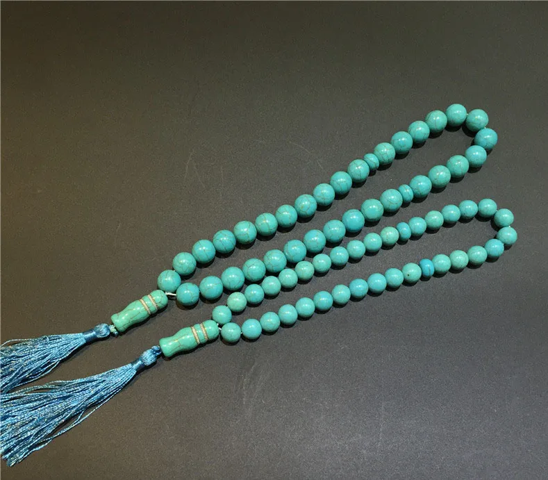 

Muslim Islamic Crowd Rosary Turquoise Rosary Hand String 33 Beads Islamic Bracelet, As picture