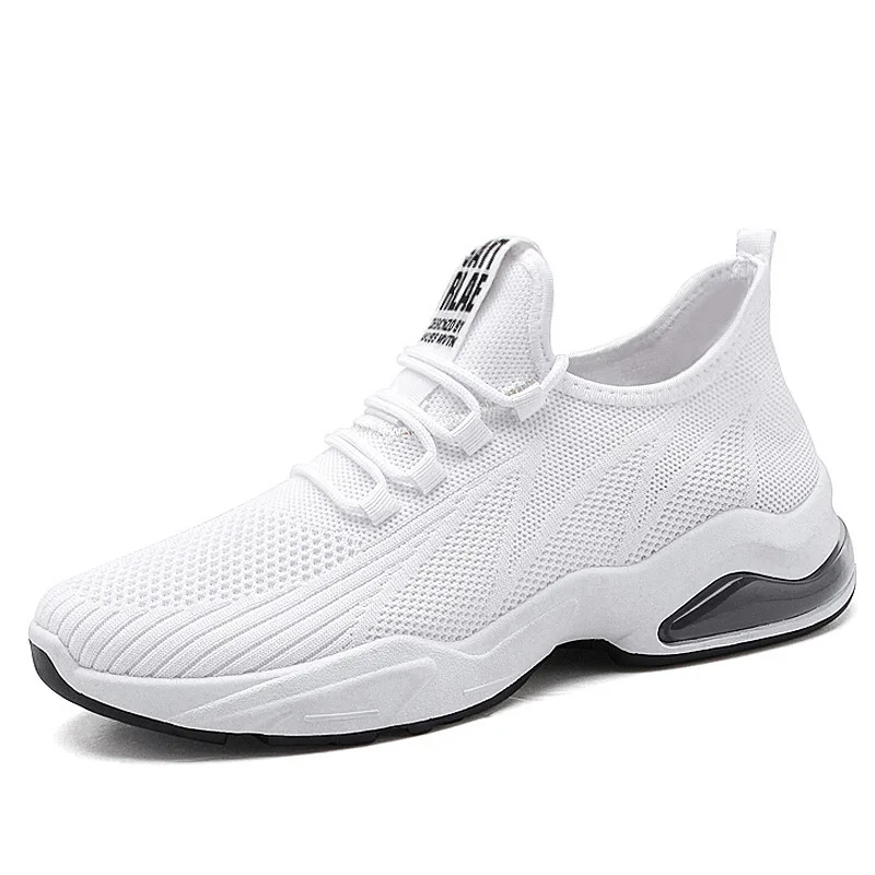 

Men Lace up Woven Cushion Sport Shoes Casual Running Sneakers, 5 colors