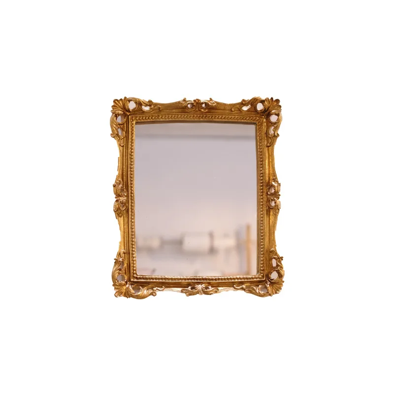 

2022 Baroque Ornament Decors Retro European Resin Mirror Frame 24*28cm