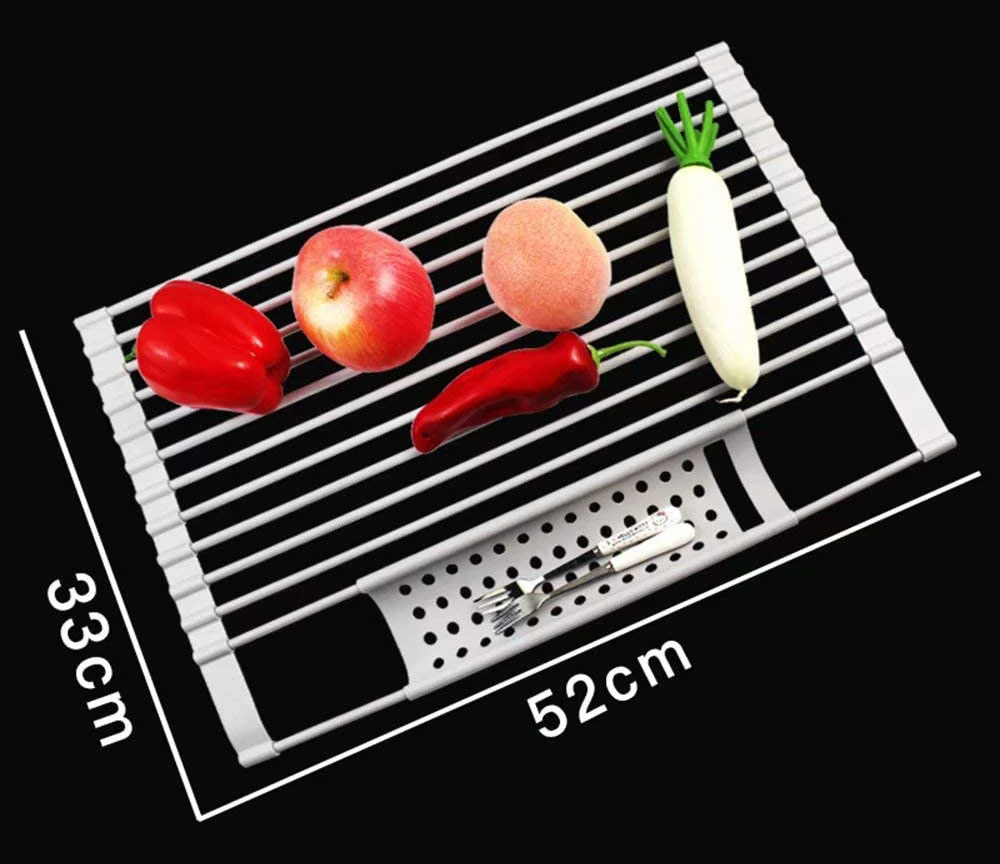 

100% Food Grade Kitchen Collapsible Silicone Draining Rack Silicone Draining Rack Roll up round dish drying rack, Grey or custom