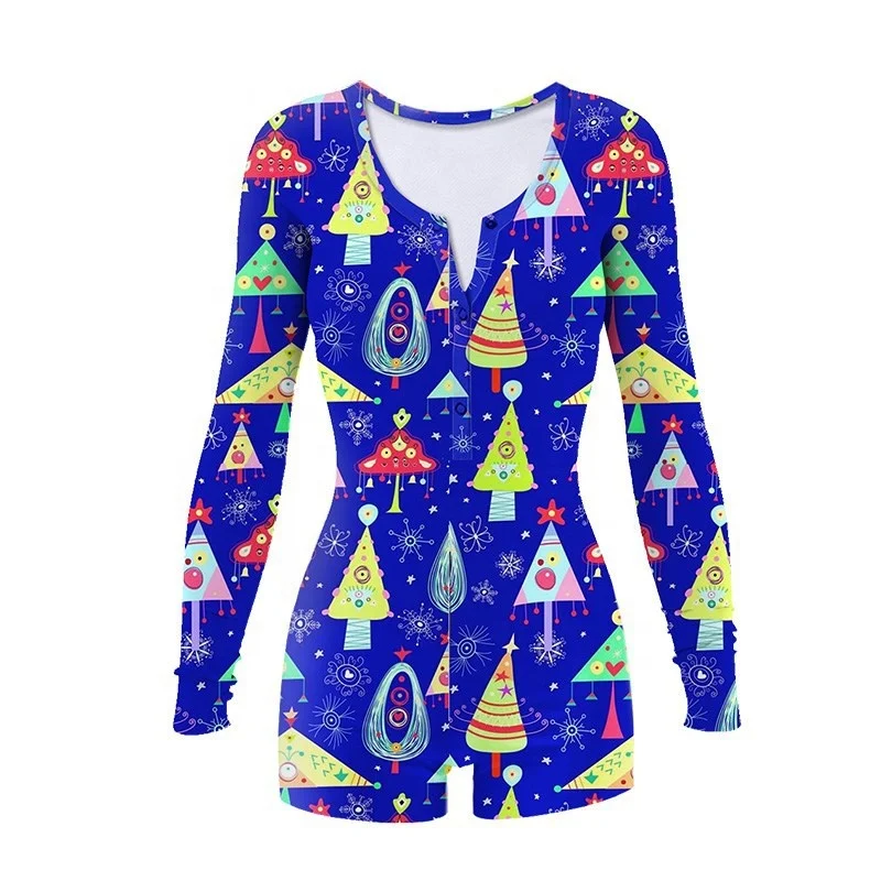 

womens sexy christmas sleepwear pajamas long sleeve christmas onesie woman