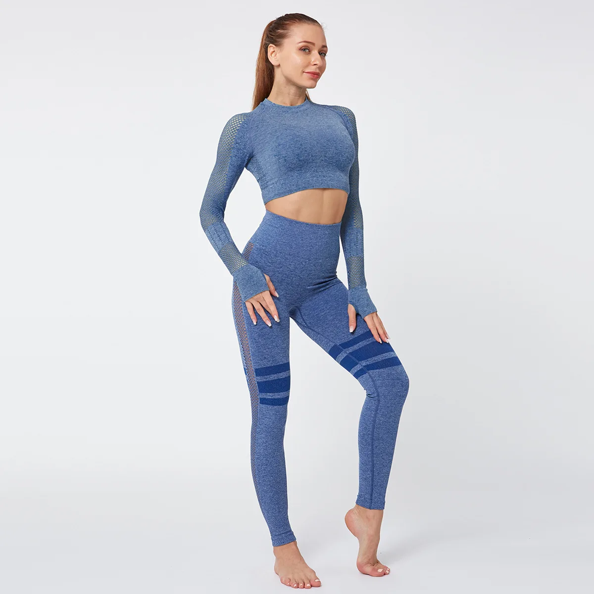 Women Yoga Crop Top Seamless Leggings Yoga Set Workout Yoga Pants Gym