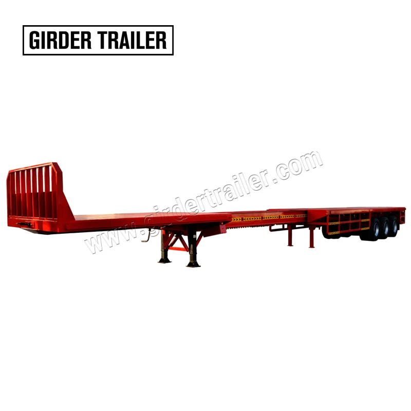 

China factory outlet tri axle 53 foot 60 ft flat deck loader extendable large long cargo flatbed semi trailer truck for sale, According to customer requirement