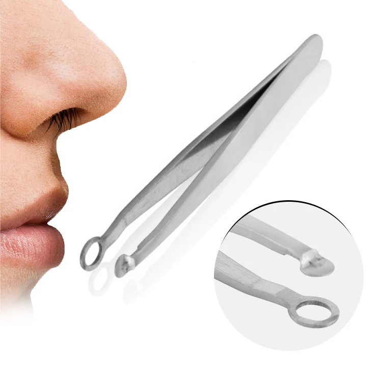 

Portable Stainless Steel Universal Nose Hair Trimming Tweezers Clipper Trimmer for Men, Silver