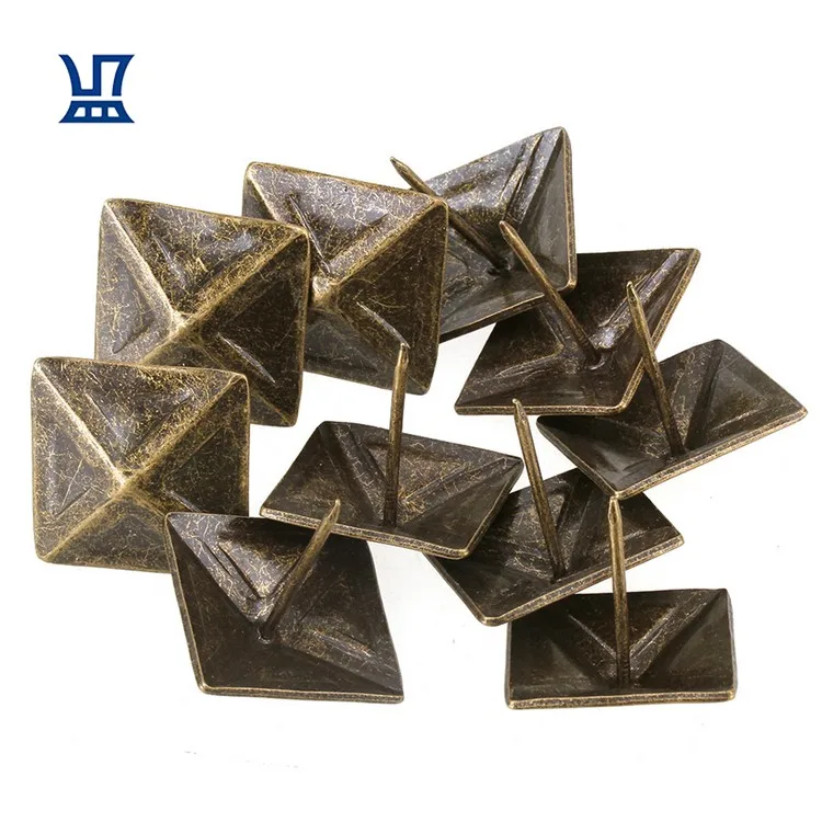 

BQLZR Free Shipping 10Pcs Antique Bronze Square Sofa Nails Furniture Nail for Gift Box Furniture with 30x30mm, Green bronze