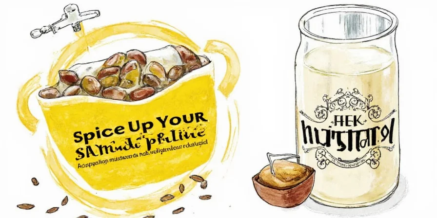 Homemade Mustard in Glass Jars with Spice Labels