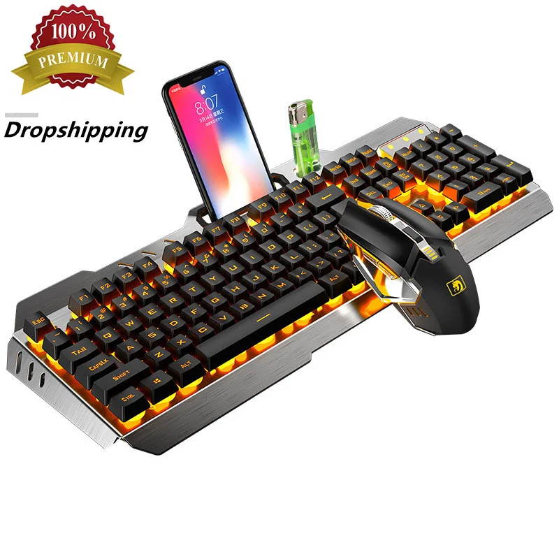 

KB02A Factory Wholesale Rgb Keyboard, Mini Keyboard And Mouse Combo, Wireless Keyboard Gaming For PC LAPTOP, Black white