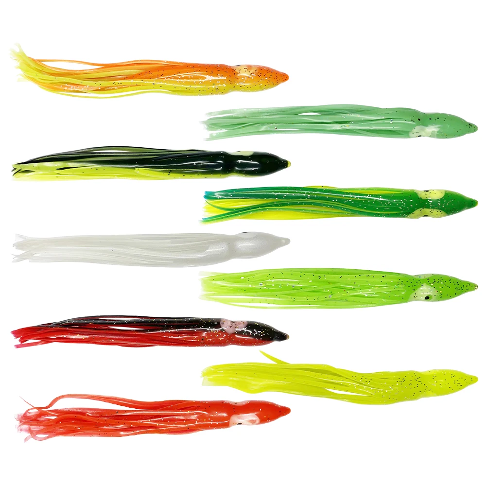 

Newbility OEM 11cm 3.6g hot selling Octopus Squid Skirt artificial trolling Saltwater Soft Lures Fishing, 9 colors