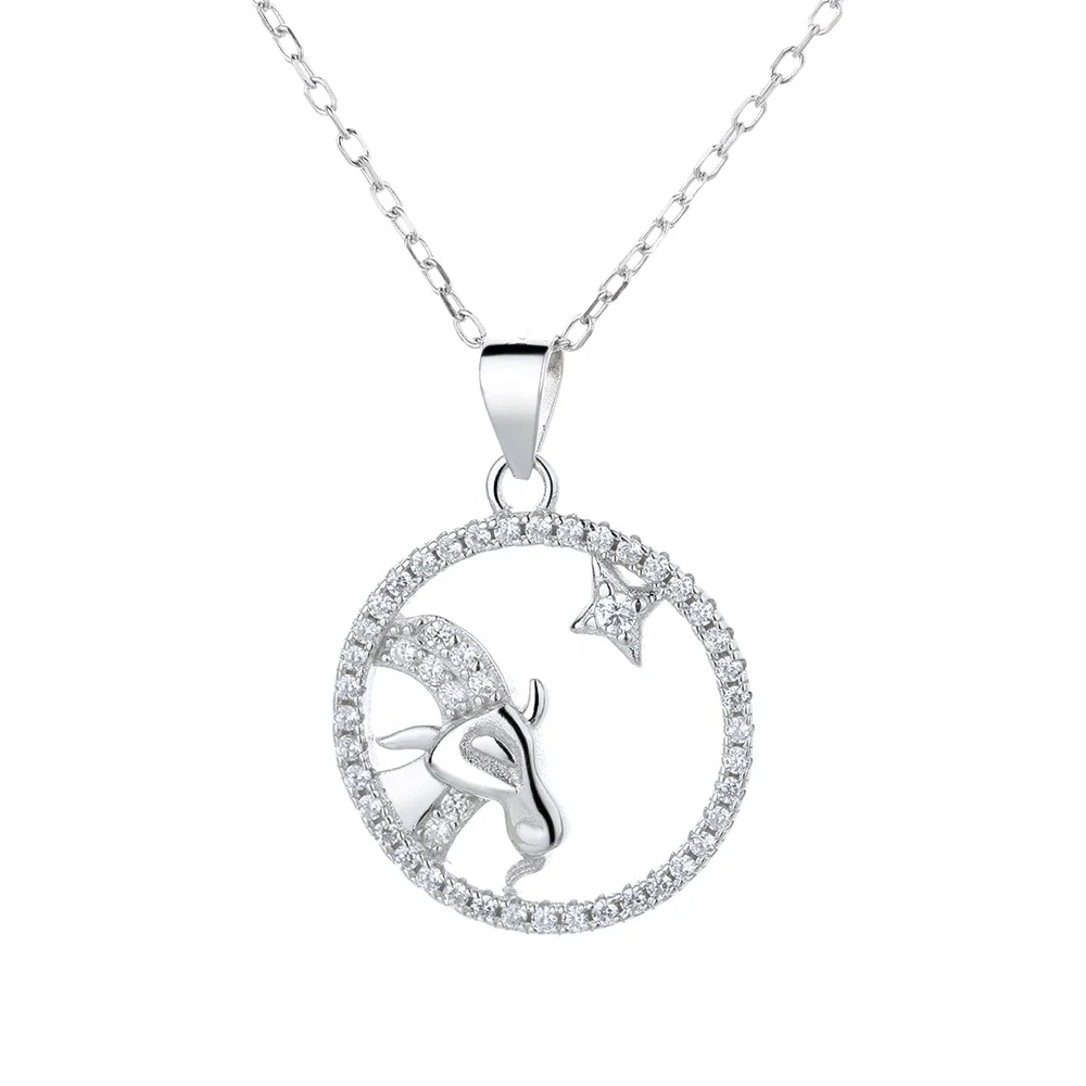 

High quality jewelry 925 silver Taurus pendant necklace, As customer request