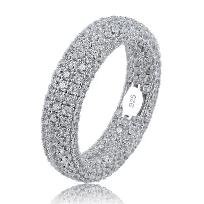

2021 Iced Out Hip Hop Diamond Rings With18K Gold Plated 925 Sterling Silver Ring