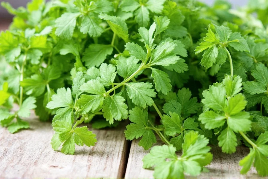 Fresh cilantro leaves and coriander seeds showing the same plant's different components