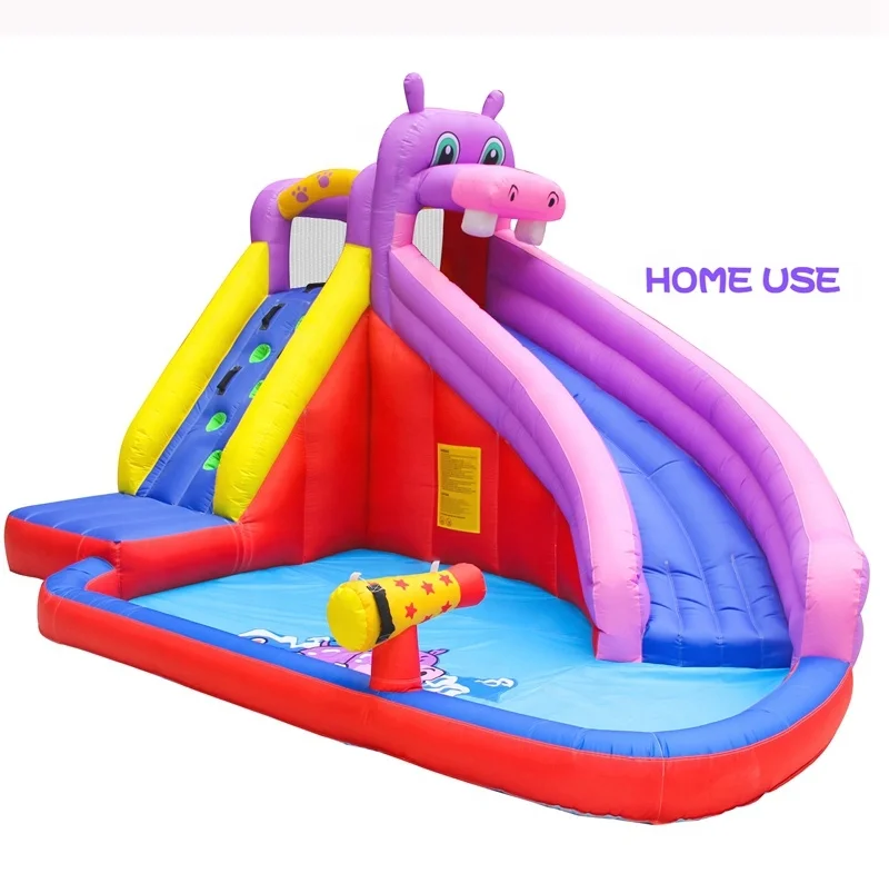 

Home Use Cheap Kids Hippo Outdoor Inflatable Water Slide for Sale China
