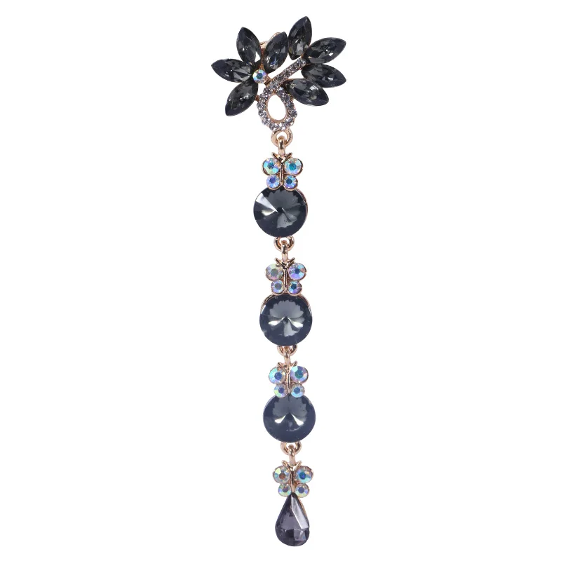 

women's rhinestone glass color long muslim brooch hijab scarf pins