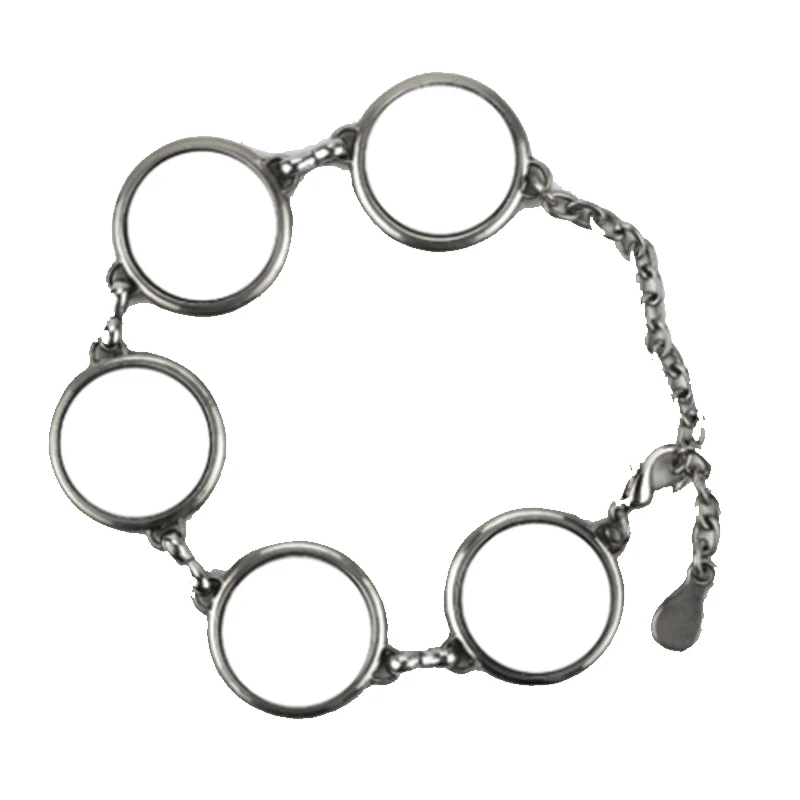 

Fashion Photo Jewelry Decoration Pendant Sublimation Chain Bracelet with Metal Sheet, Silver
