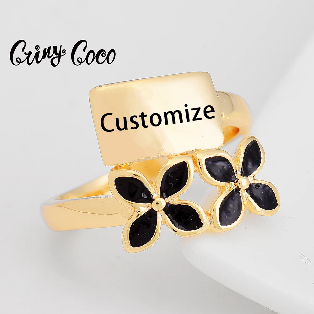 

Cring CoCo Customized Personalized Name 14k gold jewelry wholesale Mom Gift Woman Hawaiian Ring Mother's Day Custom ring, Gold color