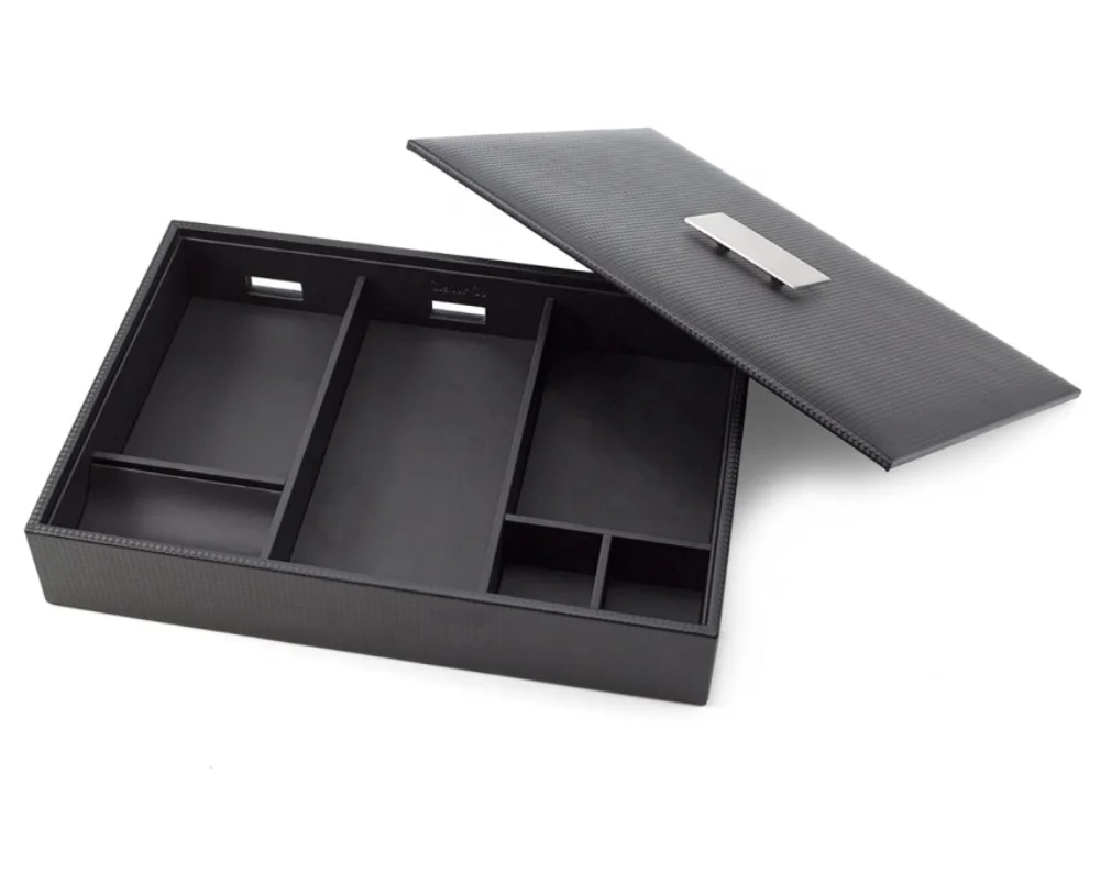 

Mens Valet Tray Dresser Organizer & Lid Luxury Jewelry Accessories Box Watch packing box, Customized