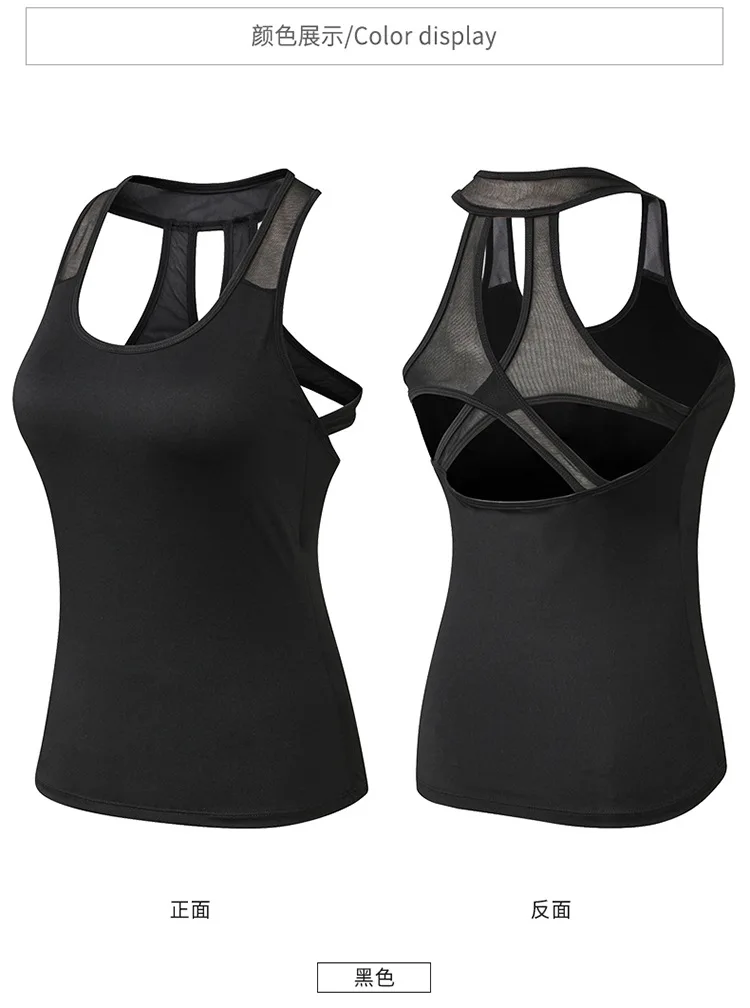 Gym Yoga Vest Women Running Fitness Clothes Sports Top Ladies Mesh Tank Tops