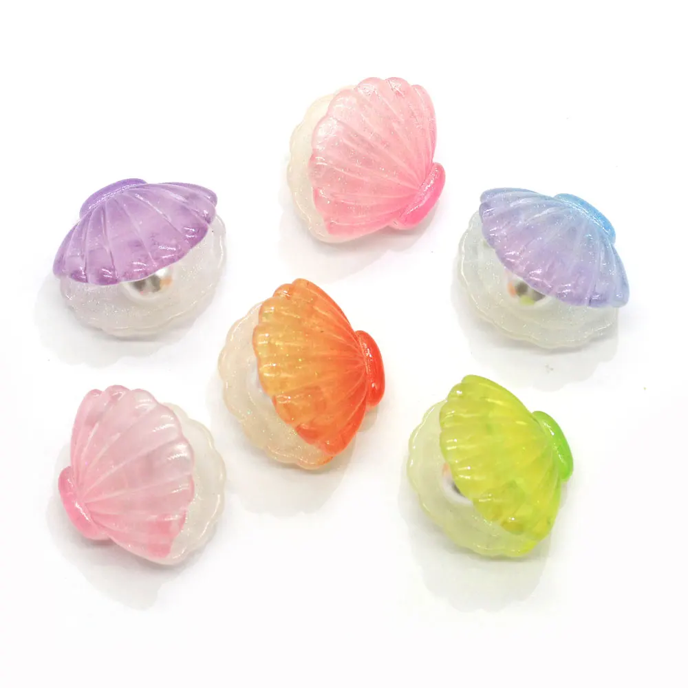 

Cute 3D Scallop Shell Resin Embellishment Cute Clam Seashell Craft Charm Aquarium Diy Decoration Girl Pendant Jewelry Deco