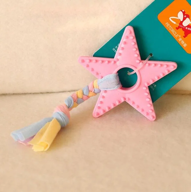 
2020 wholesale interactive pink rubber tooth cleaning dog chew ball pet toys 