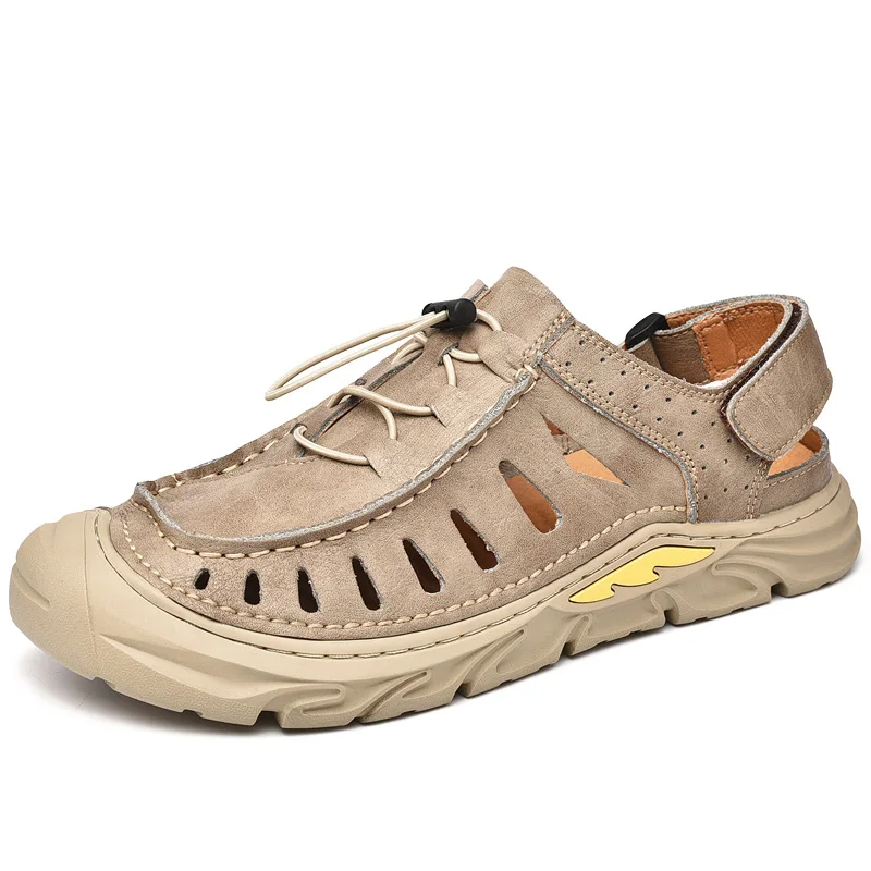 

Summer man Wedge Sandals Premium Orthopedic Open Toe Sandals Vintage Anti-slip Leather Casual Female Platform Shoes