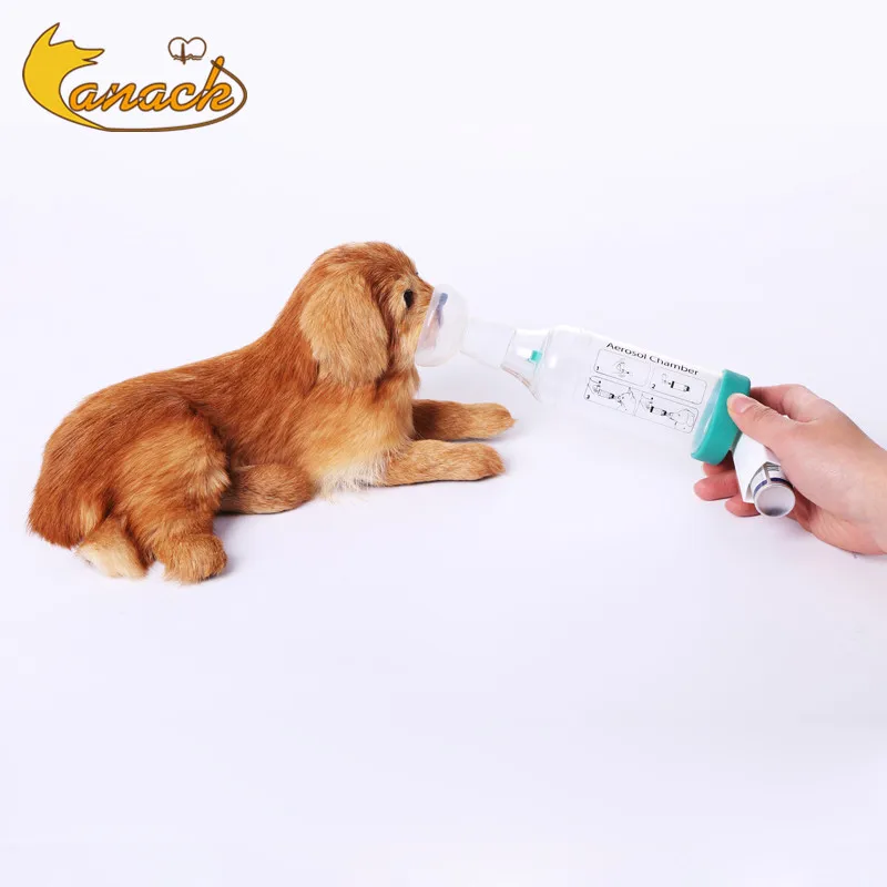 CANACK Cat Dog Pet Aerosol Chamber Inhaler Spacer Veterinary Feline Aerosol Chamber Pet Inhaler Spacer with Mask for Dogs and Felines 