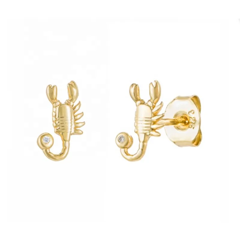 

Special 925 Sterling Silver Piercing Ear Studs Earring Animal Scorpion Crystals Stud Earrings For Women Men Party