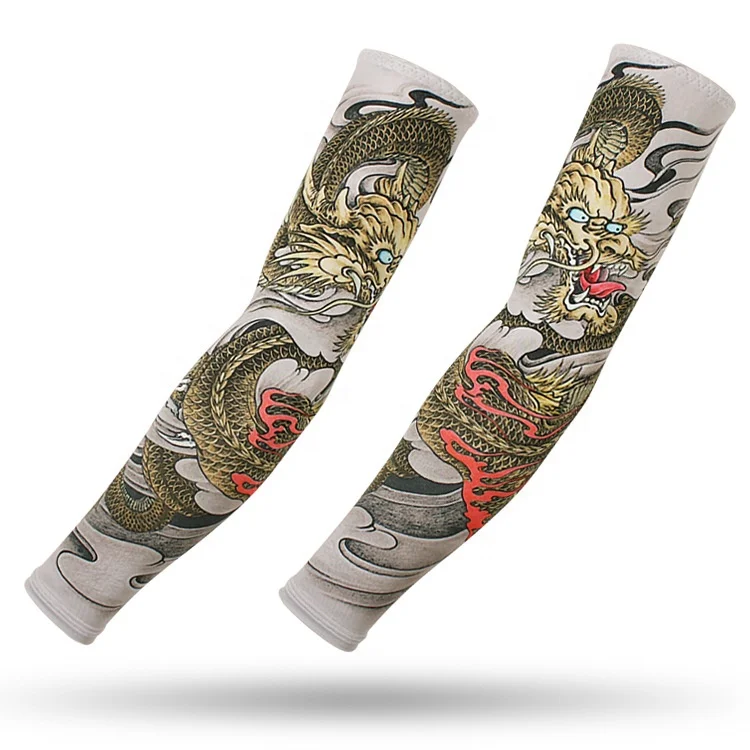 

Outdoor Cycling Sleeves 3D Tattoo Printed Armwarmer UV Protection MTB Bike Bicycle Sleeves Arm Protection Ridding Sleeves, 5 colors available