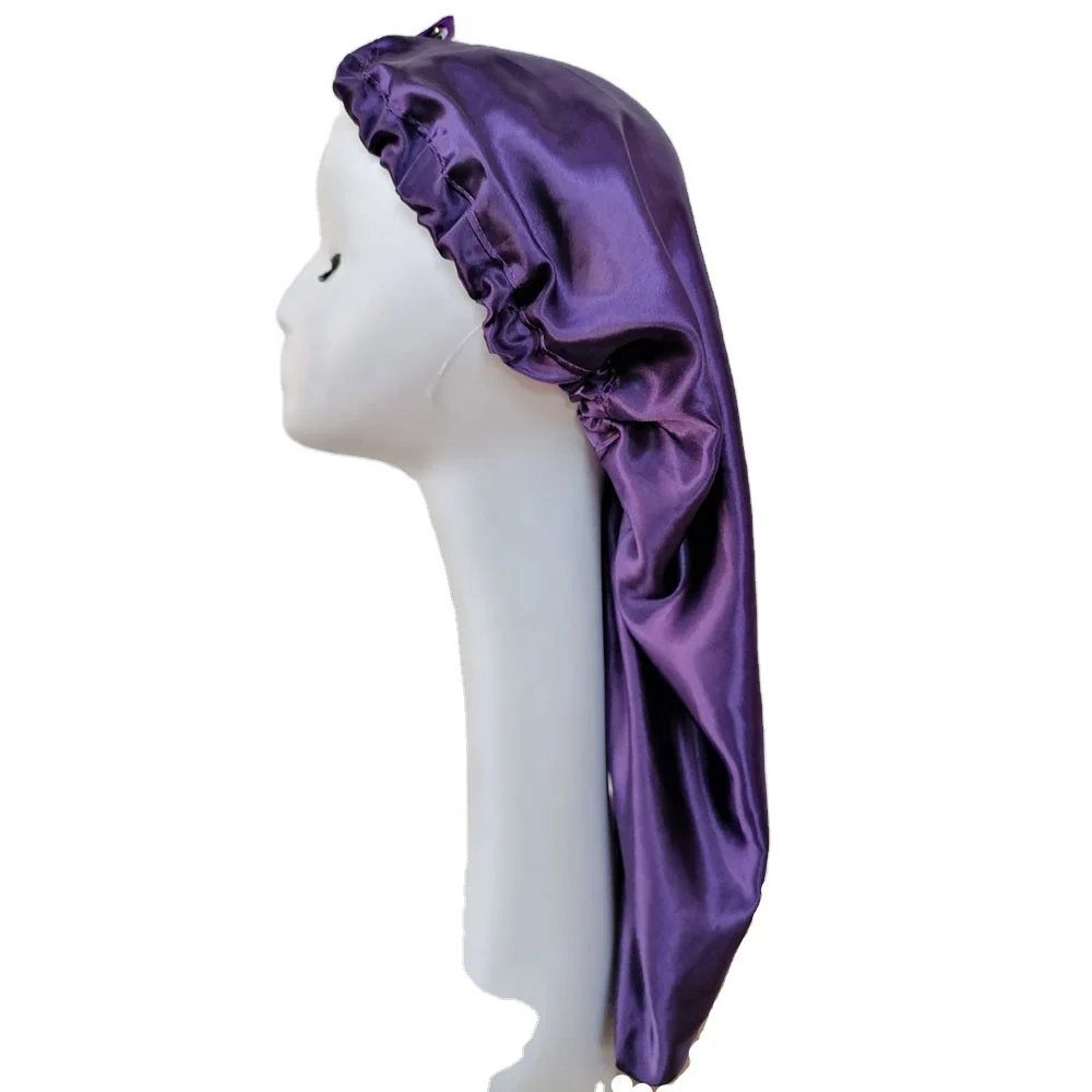 

Wholesale Extra Large Silk Snap Clasped Bonnet for Women Braid Hairs Night Sleep Caps Satin Bonnet, Customized