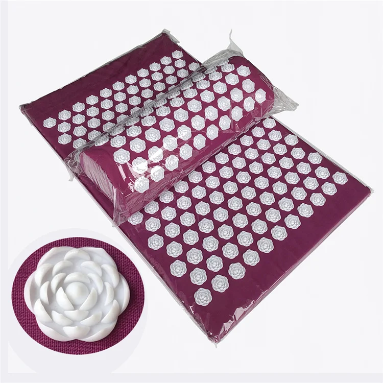 

Premium Quality Massage Mat Cushion Relieves Stress Sciatica Pain Acupressure Foot Mat And Pillow Set, As picture
