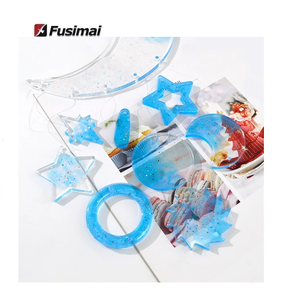 

Diy Wind Chime Silicon Mould Moon Pendant Wind Chime Set Wall Hanging Mirror Resin Silicone Mold, Random