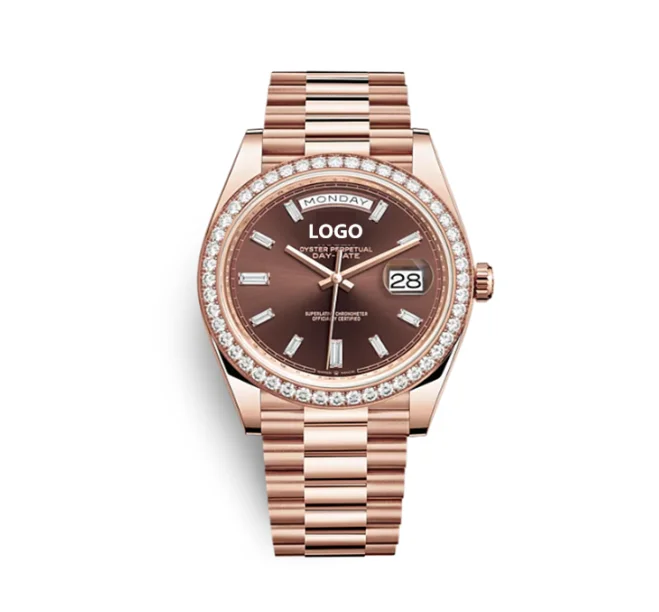 

Full diamond ring luxury automatic mechanical 904L high quality fine steel watch