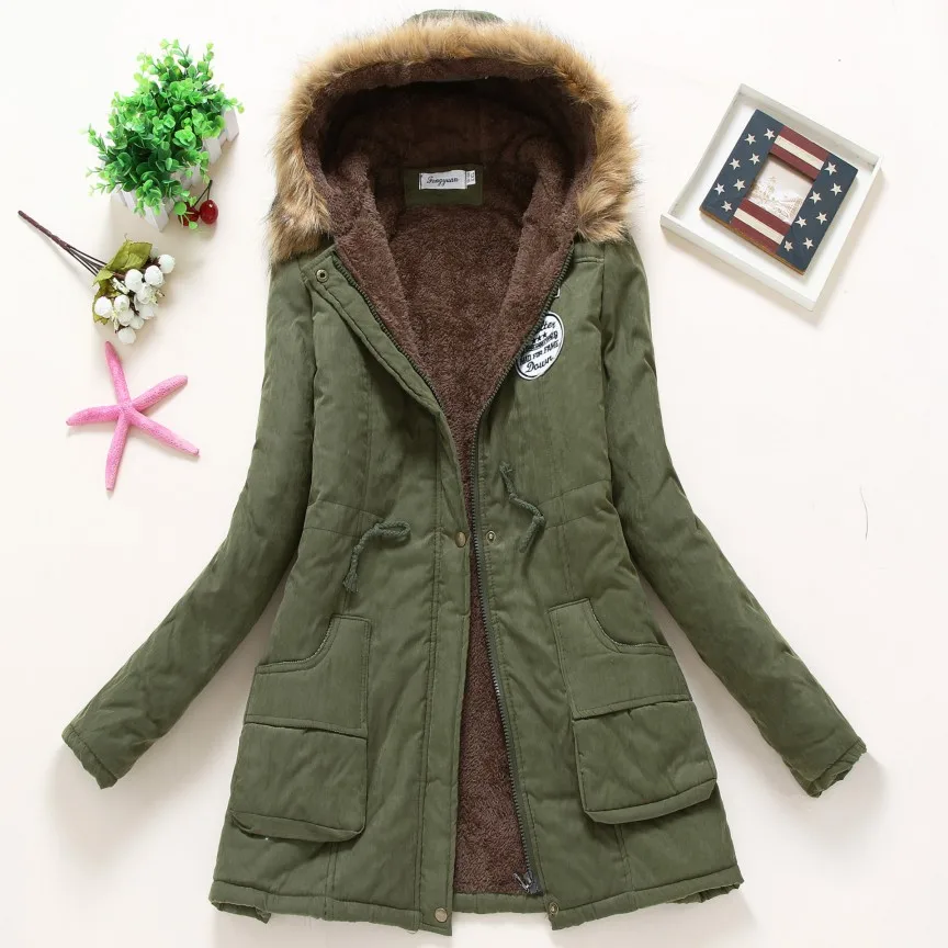 

Winter Jacket Women Warm Hooded Parka Mujer Cotton Long Coat Plus Size 3xl Slim Jackets Female Casual Outwear