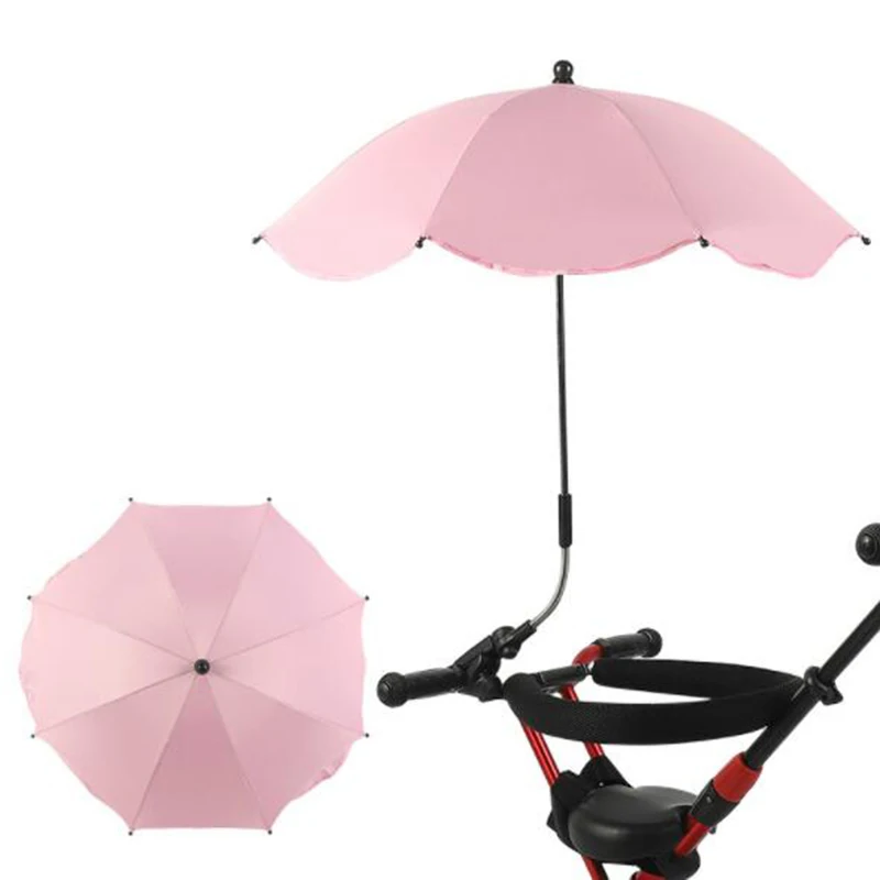 

Adjustable Uv protection baby carriage stroller clip car umbrella for sun and rain, As pictures showen or cutom colors