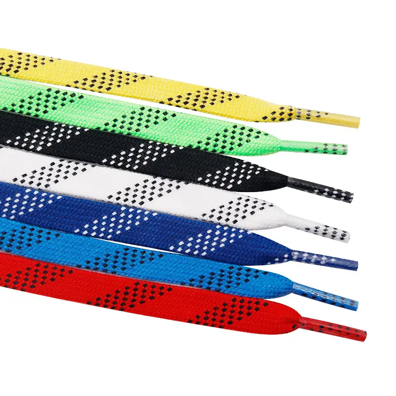 

Weiou hot selling ice skate shoes shoelaces flat waxed shoestings hockey shoelaces, Black, white, yellow, blue, and so on